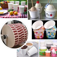 Rouleau de papier enduit de PE en pâte de bois vierge, qualité alimentaire, imperméable, pour gobelets en papier jetables