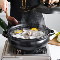 Casserole en céramique résistante à la chaleur - Marmite en argile durable pour cuisinière à gaz, usage domestique et professionnel - Plusieurs tailles 1,5L-8L