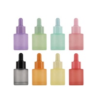 Botol Tetes Kaca Bahu Datar 20ml, Botol Minyak Esensial Kaca Buram 20 Ml Dengan Pipet, Botol Serum Minyak