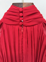 Robe longue poncho cape 2026, mode automne, soirée, femme, col montant, en mousseline de soie de haute qualité, rouge, longue, maxi, grandes tailles 2XL 3XL