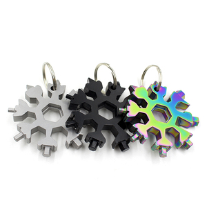 Outil multifonction flocon de neige 18 en 1 en acier inoxydable et alliage de zinc, ouvre-bouteille, multicolore, emballage exquis, porte-clés, tournevis - Product Image 1