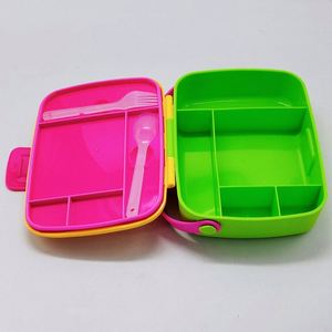 1200ML BPA Free Plastic Kids <b>Lunch</b> <b>Box</b> Colorful 5-Compartment Bento <b>Box</b> with Handle Leak-Proof Lid for School & Travel - Product Image 5
