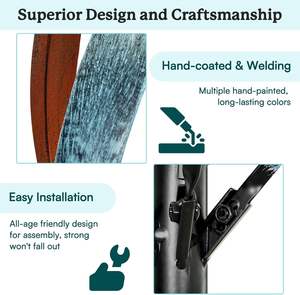 Oniya รูปปั้นลมจลน์โลหะขนาดใหญ่สำหรับสวนและลาน360องศาปั่นด้ายของขวัญสำหรับครอบครัว - Product Image 3