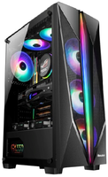 Boîtier pour ordinateur de bureau RGB ATX Boîtier pour ordinateur de table et bureau deux en un Combo Acrylique Noir Tour ATX Boîtier pour ordinateur de bureau