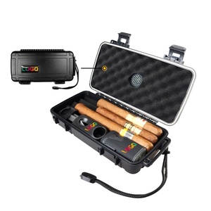 Portable plastic custom bands label printing travel cigar case humidor set