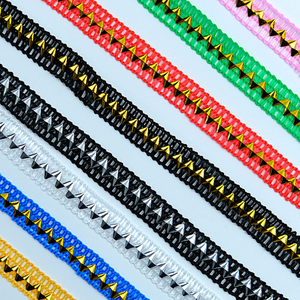 10mm di <span class=keywords><strong>abbigliamento</strong></span> all'uncinetto nastro di pizzo con onda di paillettes bordo della tenda rifinitura 1cm triangolo Costume da ballo cucire tessuto sfuso pizzo - Product Image 1