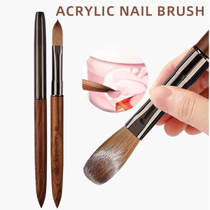 <span class=keywords><strong>Pinceau</strong></span> à ongles de luxe à manche en bois <span class=keywords><strong>pour</strong></span> <span class=keywords><strong>manucure</strong></span>, gel, poudre acrylique 3D, stylo de dessin liquide – Marque privée - Product Image 3