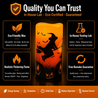 Ensemble de 3 bougies LED sans flamme pour Halloween, impression personnalisée OEM, fonctionnement sur piles, minuterie à distance, flamme vacillante 3D, décoration d'intérieur