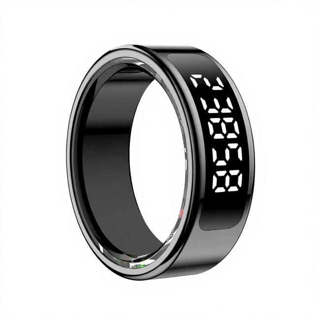 New R11C Smart Ring with Display Gesture Control Sleep Heart Rate Oxygen Step Counter Calorie Tracking for Android & IOS