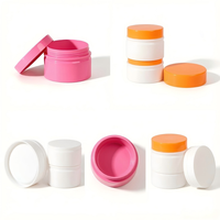 Vente en gros de pots à crème en PP blanc de 100 à 200 ml, contenants cosmétiques vides de luxe OEM, soins de la peau et crème pour les yeux, couvercle rose