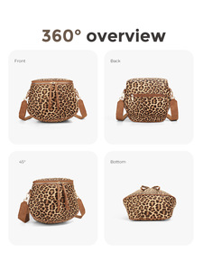 Bolso Bandolera con Estampado de Leopardo, con <span class=keywords><strong>Mini</strong></span> Monedero Desmontable y Correa Ancha Ajustable, Bolso Bandolera de Nylon - Product Image 3