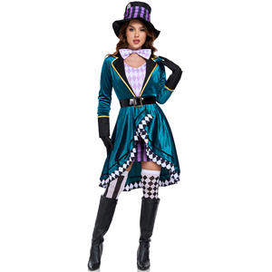 <span class=keywords><strong>Disfraz</strong></span> de Cosplay de <span class=keywords><strong>Sombrerero</strong></span> Loco con Reloj de Espectáculo de Magia de Halloween para Mujeres Adultas 2017 - Product Image 1