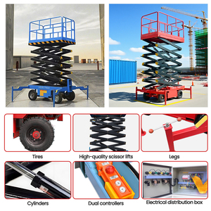유압식 가위형 리프트 플랫폼 테이블 8m 10m 12m 14m 이동식 가위형 리프트 유지보수용 - Product Image 5