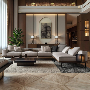 Modern L-Shaped <strong>White</strong> Corner Sectional Luxury Velvet Villa Italian Sofa 5-Seater Loveseat with Chaise Pillows - Product Image 3