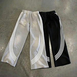 High Waist New Custom Baggy Side Striped Pants Customized Logo Fashion Male <b>Sweatpants</b> Mens Casual Long Track <b>Flare</b> Pant Men - Product Image 1