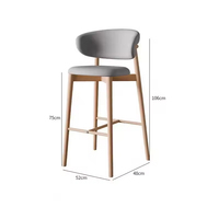 Tabouret de bar haut de gamme moderne et durable de style nordique en fer forgé, chaise de bar minimaliste pour bar à domicile