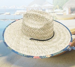 Chapeaux de soleil de plage unisexes pour hommes et femmes, prêts à être expédiés en gros, en paille naturelle, à large bord, style Panama, pour sauveteurs et surfistes, en vrac - Product Image 3