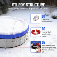 Couverture de piscine industrielle OEM ODM en gros, 21 pieds, ronde, triple, imperméable, tissée, coupe-vent, en PE, protection UV, 200 GSM, pour l'hiver