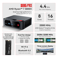 Mini PC Gaming Beelink SER5 PRO AMD R7 5800H OEM Chine Windows 11 Pro 16 Go DDR4 500 Go NVMe SSD Octa-Core Haute Performance pour Gamers