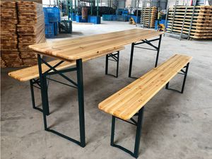 Vente directe d'usine, table et banc pliants en bois personnalisables pour jardin, pique-nique, terrasse, bière - Product Image 2