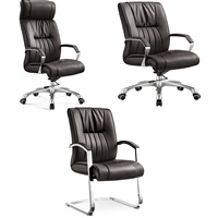 Mobilier de bureau à dossier haut et au milieu et ensemble de chaises de visite en cuir PU salle de réunion salle de JYXSL-1306