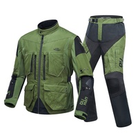 DUHAN Hommes Veste de Moto Pantalon Costume Équipement de Protection Moto Motocross Racing Vêtements avec Manches Amovibles