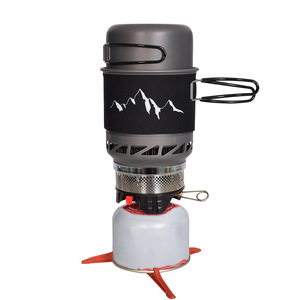 Portable Windproof Camping <b>Stove</b> With Ignition 3-5L High Altitude Outdoor Cooking Set Black Gas Burner - Product Image 4