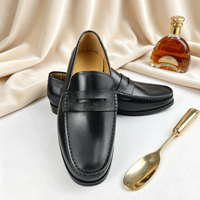 Mocassins de luxe à plateforme Horsebit pour hommes en cuir véritable, chaussures décontractées élégantes de style italien, à enfiler, pour soirée et occasions habillées