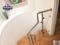 Main courante d'escalier murale en acier inoxydable 316 personnalisée rampe de tuyau moderne bricolage avec embout conique pour balcon