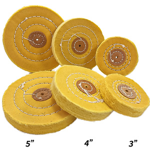Roue de polissage pour meuleuse d'atelier - Ensemble de roues de polissage de 6 pouces, tampon de polissage avec trou d'arbre de 1/2 pouce, roues en coton - Product Image 2