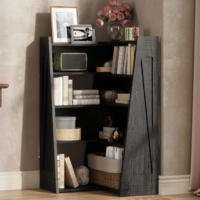 Étagère de rangement extensible en bois, bibliothèque en L à 4 niveaux réglable en 2 parties, extensible jusqu'à 47 pouces
