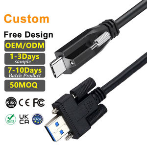 LUNG KAY 1M 2M Industrial <b>USB</b> 3.0 Type-<b>C</b> to <b>USB</b>-A Cable with Screw Lock 10Gbps Data Transfer 5A Fast Charging <b>Usb</b>-<b>c</b>-cable - Product Image 1