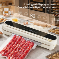 Scelleuse sous vide automatique compacte mini avec écran tactile personnalisé, 62 kPa, USB, machine de scellage alimentaire électrique domestique, protection contre la surchauffe