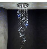 Lustre papillon moderne K9 en cristal design personnalisé escalier de luxe hall d'hôtel grande lampe suspendue