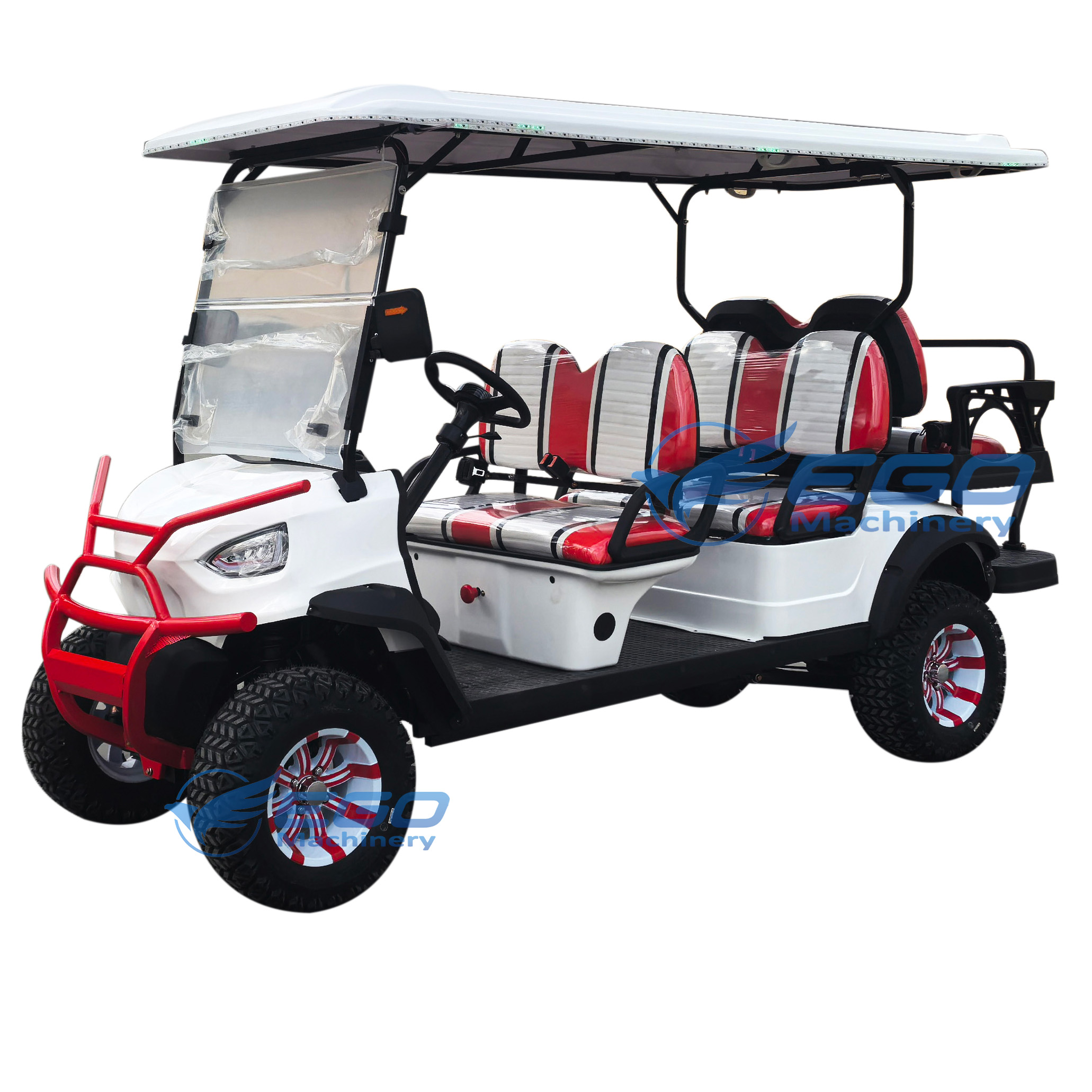 Golf Buggy 4+2 6 Seats New for Sales Electric Club Golf Buggy Product Good Electric Lifted White Parts & Accessories Golf Cart