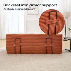 <span class=keywords><strong>Sofa</strong></span> Bed Modern dan Sederhana Dua Dudukan dengan Rangka Besi, Bantal, Sandaran Tangan, dan Busa yang Dapat Dikompresi - Product Image 3
