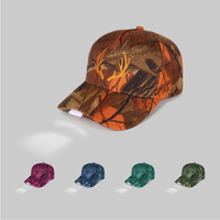 Gorra de Béisbol de Camuflaje con Luz LED, Personalizada con Logotipo Bordado, Naranja, para Caza Nocturna, Fiestas