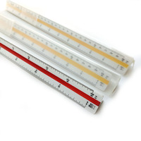 Règle d'ingénierie triangulaire de haute qualité 30 cm, 3 couleurs, design en plastique, précise, marque SURWIN pour les dessinateurs et les étudiants