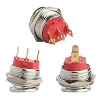 Interrupteur à bascule métallique autobloquant 22 mm 20A 12V 24V SPST étanche avec LED rouge pour montage sur panneau de commande de bateau ou tableau de bord de voiture