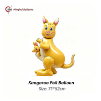 Ensemble de ballons en aluminium 3D autoportants sur le thème des animaux de la jungle et du zoo, gonflables sans hélium : Pingouin, Kangourou, Alpaga, Zèbre, Vache, Hippopotame