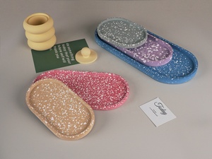 CARATTE 5 Sizes Oval Dish Plate Gypsum <strong>Tray</strong> Mold Silicon Mold for <strong>Cement</strong> <strong>Tray</strong> - Product Image 5