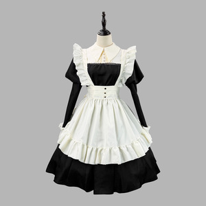 Japanese Black And White Maid Costume Lolita Cosplay Dress For Anime Role Playing Drama Games Akihabara Cafe Outfit - Product Image 2