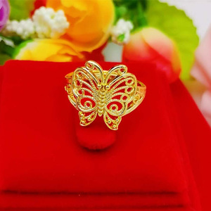Anillo de Mariposa Chapado en <span class=keywords><strong>Oro</strong></span>, Joyería de Estilo <span class=keywords><strong>Nacional</strong></span>, Anillo de Dedo para Mujer - Product Image 1