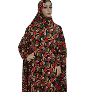 CCY โรงงานอาหรับอิสลามมุสลิม Abaya พร้อมเสื้อกันหนาวหมวกพิมพ์ลายดอกไม้ผู้หญิงแอฟริกันชุดยาว Abaya