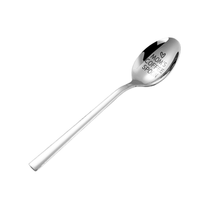 Cuchara de Mesa de Acero Inoxidable de Diseño Moderno, Color Plateado, con Texto Personalizado Gratuito, Regalo de Boda o Uso en Restaurantes, Metal Pulido Espejo - Product Image 1
