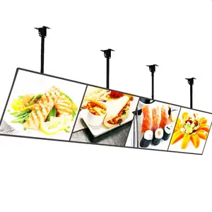 超薄节能发光二极管灯箱，带钢化玻璃铝框，用于餐厅商店菜单板灯箱
