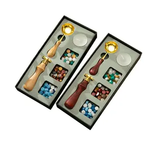 ชุดตราประทับเคลือบขี้ผึ้งแนววินเทจ,พร้อมช้อนขี้ผึ้งละลายกันลวกพร้อมกล่องของขวัญ - Product Image 1