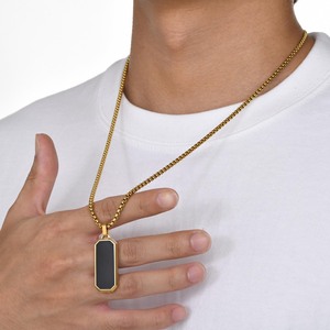 Collar <span class=keywords><strong>de</strong></span> Acero Inoxidable con Colgante Geométrico Rectangular Liso Estilo Hip Hop Punk, Joyería <span class=keywords><strong>de</strong></span> Moda, <span class=keywords><strong>Dijes</strong></span> al por Mayor <span class=keywords><strong>para</strong></span> <span class=keywords><strong>Hombre</strong></span> - Product Image 6
