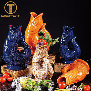 Taza <span class=keywords><strong>Tiki</strong></span> tallada personalizada con forma de pez, jarrón de cerámica para glúteos, jarra, Taza de cerámica - Product Image 5