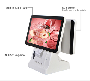 Hệ Thống Pos Tất Cả Trong Một Màn Hình Phẳng Chân Thực <span class=keywords><strong>15</strong></span>.6 Inch 1366X768 Màn Hình TFT <span class=keywords><strong>LCD</strong></span> Màn Hình Kép Cảm Ứng Điện Dung Cho Cửa Hàng Bán Lẻ - Product Image 4